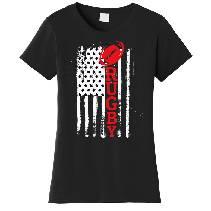 USA Flag Rugby Vintage Women's T-Shirt