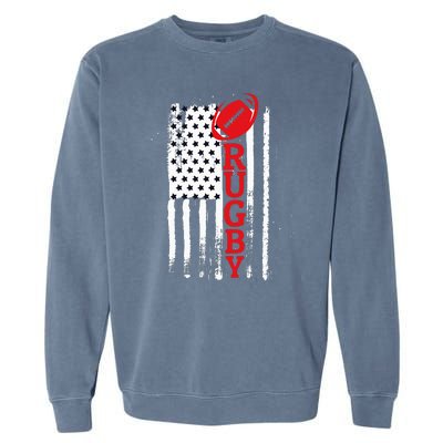 USA Flag Rugby Vintage Garment-Dyed Sweatshirt