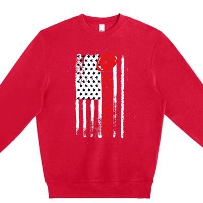 USA Flag Rugby Vintage Premium Crewneck Sweatshirt