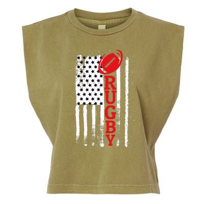 USA Flag Rugby Vintage Garment-Dyed Women's Muscle Tee