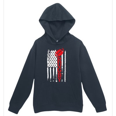 USA Flag Rugby Vintage Urban Pullover Hoodie