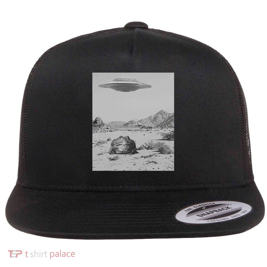 UFO Frog Retro Flat Bill Trucker Hat