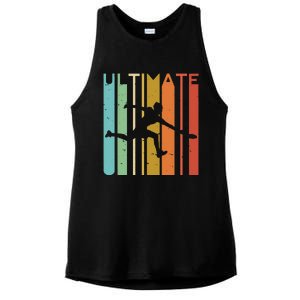 Ultimate Frisbee Retro Player Flying Disc Throwing Ladies PosiCharge Tri-Blend Wicking Tank