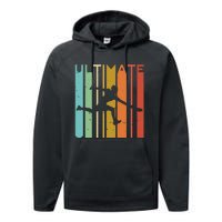 Ultimate Frisbee Retro Player Flying Disc Throwing Performance Fleece Hoodie