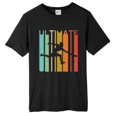 Ultimate Frisbee Retro Player Flying Disc Throwing Tall Fusion ChromaSoft Performance T-Shirt