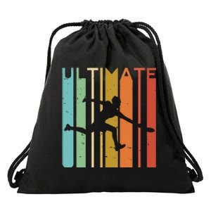 Ultimate Frisbee Retro Player Flying Disc Throwing Drawstring Bag