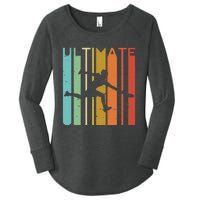 Ultimate Frisbee Retro Player Flying Disc Throwing Women's Perfect Tri Tunic Long Sleeve Shirt