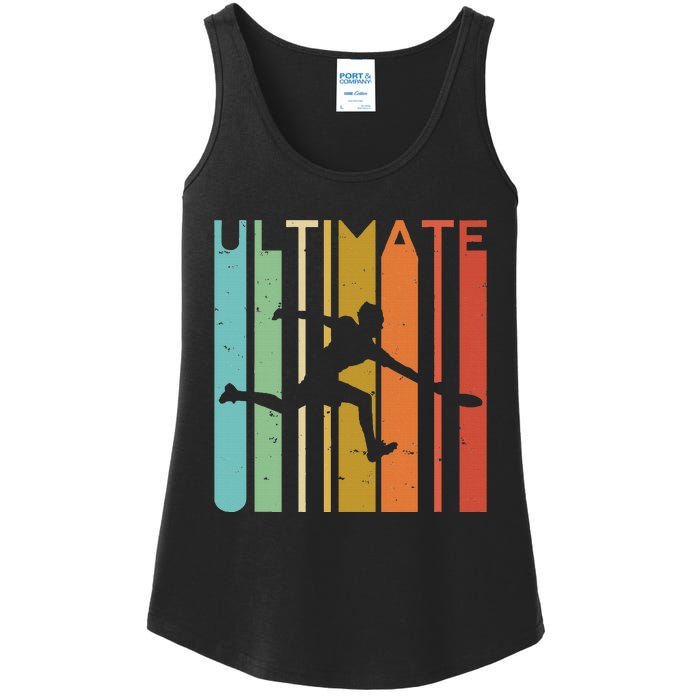 Ultimate Frisbee Retro Player Flying Disc Throwing Ladies Essential Tank