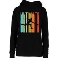 Ultimate Frisbee Retro Player Flying Disc Throwing Womens Funnel Neck Pullover Hood