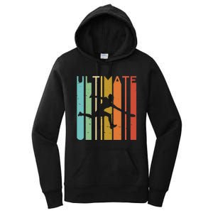 Ultimate Frisbee Retro Player Flying Disc Throwing Women's Pullover Hoodie