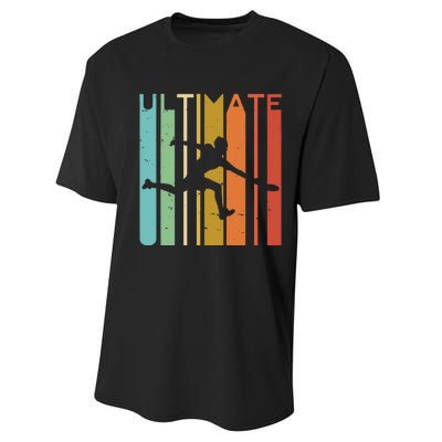 Ultimate Frisbee Retro Player Flying Disc Throwing Performance Sprint T-Shirt