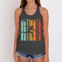 Ultimate Frisbee Retro Player Flying Disc Throwing Women's Knotted Racerback Tank