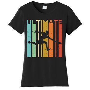 Ultimate Frisbee Retro Player Flying Disc Throwing Women's T-Shirt