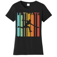 Ultimate Frisbee Retro Player Flying Disc Throwing Women's T-Shirt