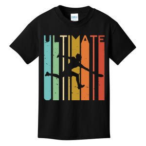 Ultimate Frisbee Retro Player Flying Disc Throwing Kids T-Shirt