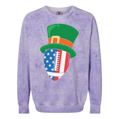 USA Flag Rugby Leprechaun St Patricks Day Colorblast Crewneck Sweatshirt