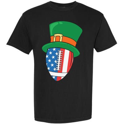 USA Flag Rugby Leprechaun St Patricks Day Garment-Dyed Heavyweight T-Shirt