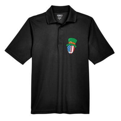 USA Flag Rugby Leprechaun St Patricks Day Men's Origin Performance Pique Polo