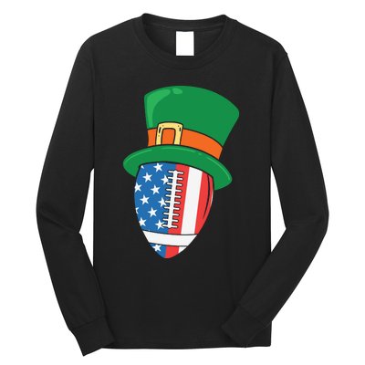 USA Flag Rugby Leprechaun St Patricks Day Long Sleeve Shirt