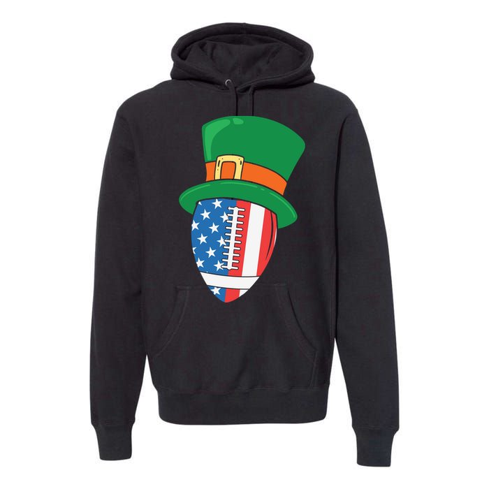 USA Flag Rugby Leprechaun St Patricks Day Premium Hoodie