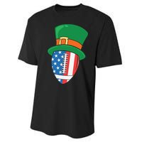 USA Flag Rugby Leprechaun St Patricks Day Performance Sprint T-Shirt