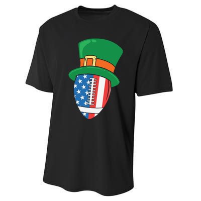 USA Flag Rugby Leprechaun St Patricks Day Performance Sprint T-Shirt