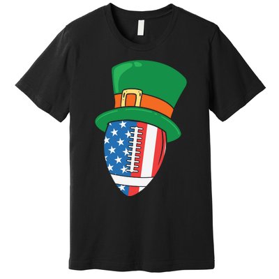 USA Flag Rugby Leprechaun St Patricks Day Premium T-Shirt