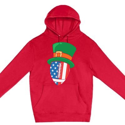 USA Flag Rugby Leprechaun St Patricks Day Premium Pullover Hoodie