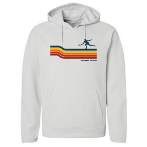 Ultimate Frisbee Retro Color Lines Performance Fleece Hoodie