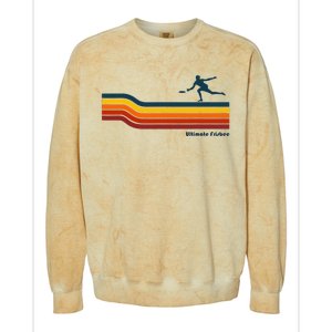 Ultimate Frisbee Retro Color Lines Colorblast Crewneck Sweatshirt