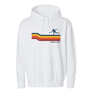 Ultimate Frisbee Retro Color Lines Garment-Dyed Fleece Hoodie