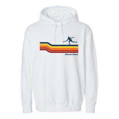 Ultimate Frisbee Retro Color Lines Garment-Dyed Fleece Hoodie