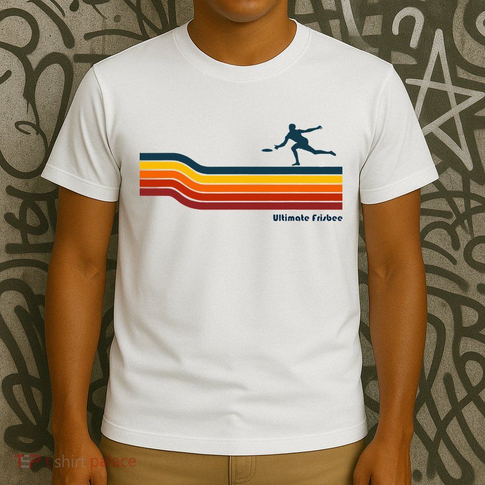 Ultimate Frisbee Retro Color Lines T-Shirt