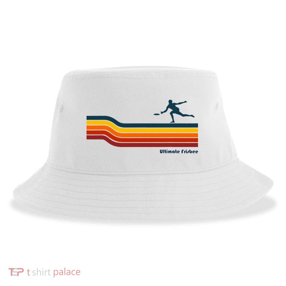 Ultimate Frisbee Retro Color Lines Sustainable Bucket Hat