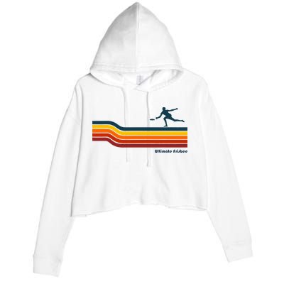 Ultimate Frisbee Retro Color Lines Crop Fleece Hoodie