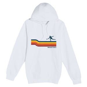 Ultimate Frisbee Retro Color Lines Premium Pullover Hoodie