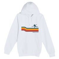 Ultimate Frisbee Retro Color Lines Premium Pullover Hoodie