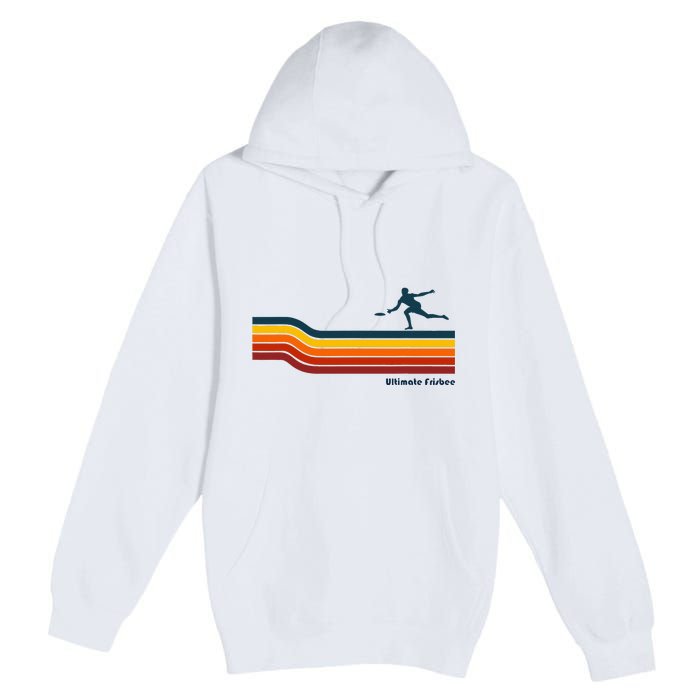 Ultimate Frisbee Retro Color Lines Premium Pullover Hoodie