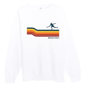 Ultimate Frisbee Retro Color Lines Premium Crewneck Sweatshirt