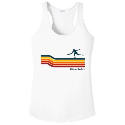 Ultimate Frisbee Retro Color Lines Ladies PosiCharge Competitor Racerback Tank