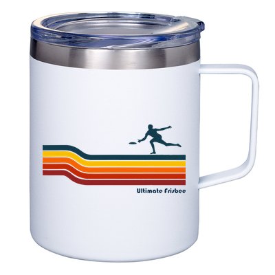 Ultimate Frisbee Retro Color Lines 12oz Stainless Steel Coffee Mug