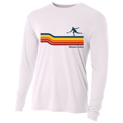 Ultimate Frisbee Retro Color Lines Cooling Performance Long Sleeve Crew