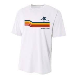 Ultimate Frisbee Retro Color Lines Performance Sprint T-Shirt