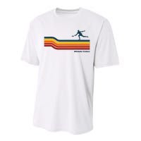 Ultimate Frisbee Retro Color Lines Performance Sprint T-Shirt