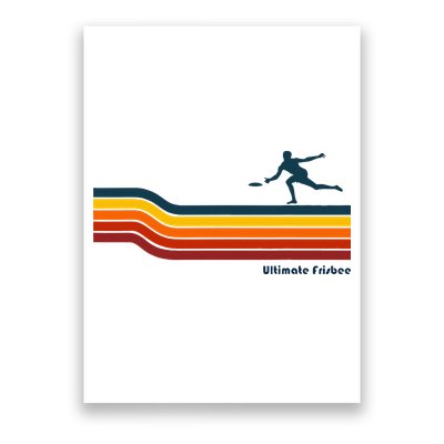 Ultimate Frisbee Retro Color Lines Poster