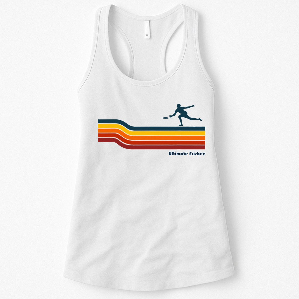 Ultimate Frisbee Retro Color Lines Womens Tank Top