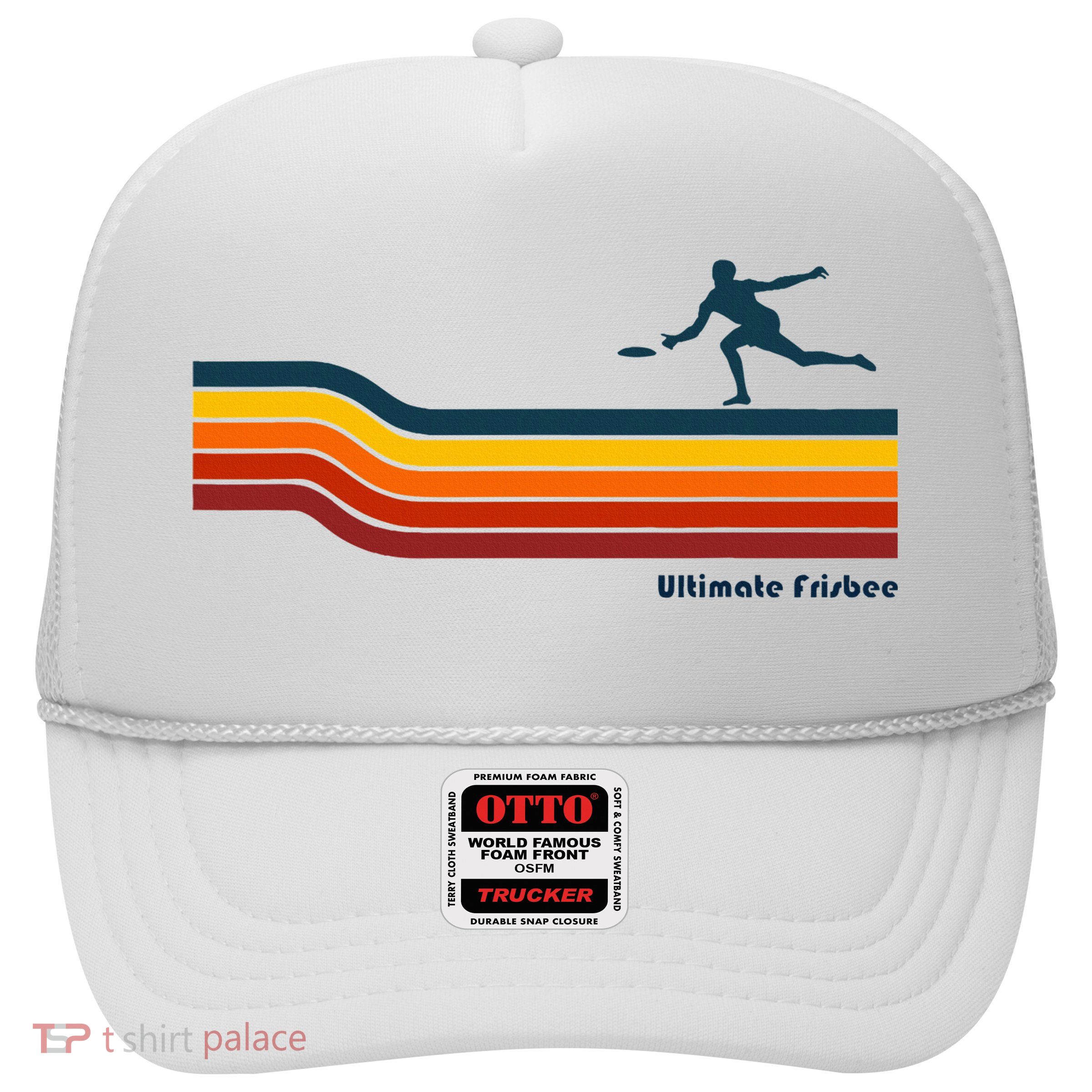 Ultimate Frisbee Retro Color Lines Trucker Hat