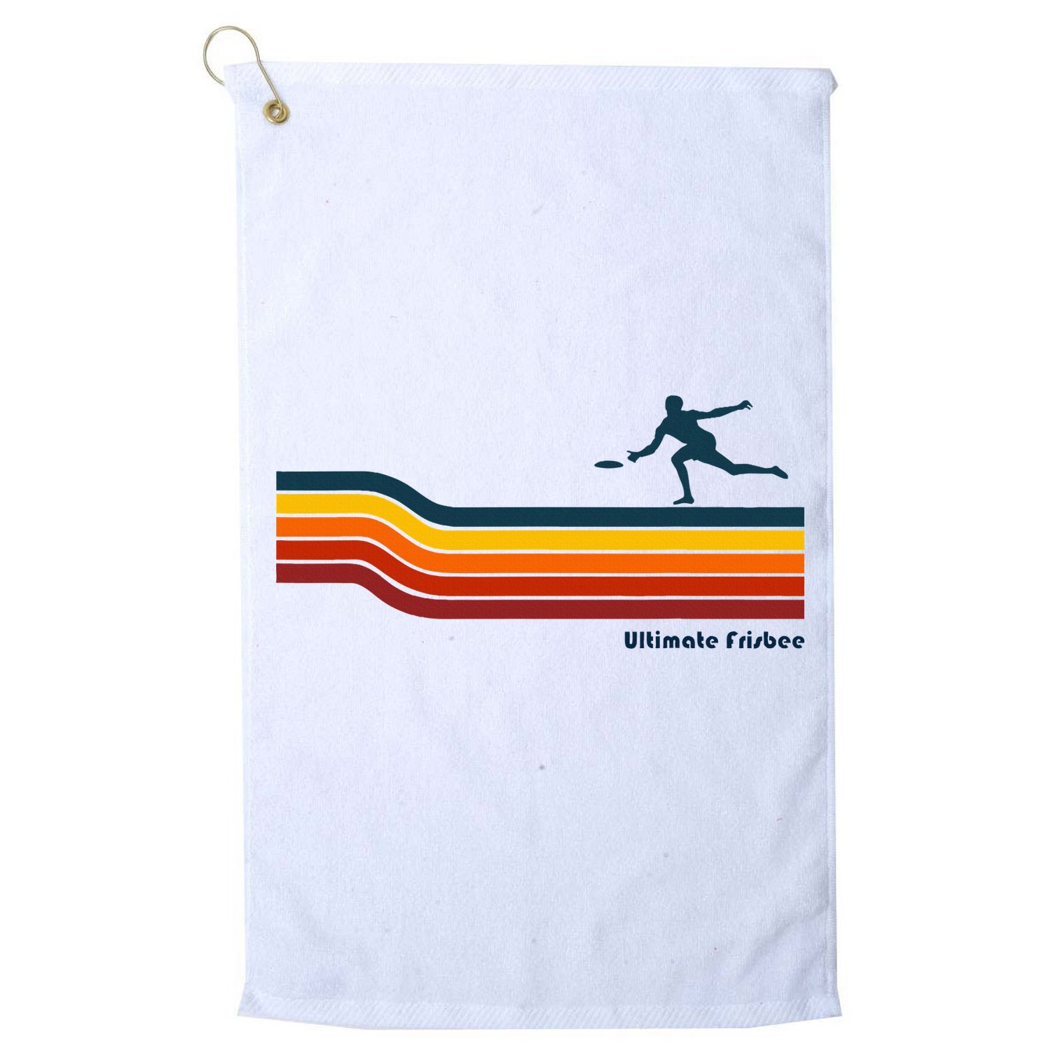Ultimate Frisbee Retro Color Lines Golf Towel