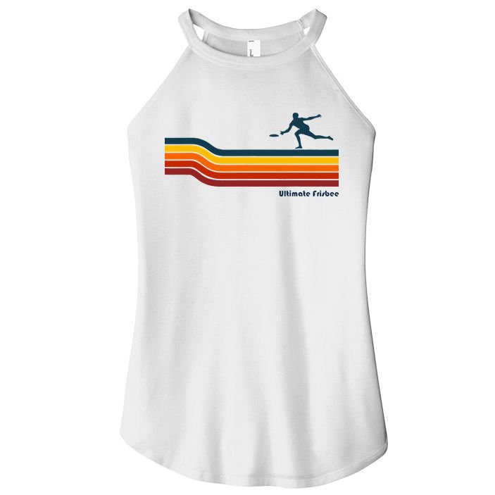 Ultimate Frisbee Retro Color Lines Women's Perfect Tri Rocker Tank