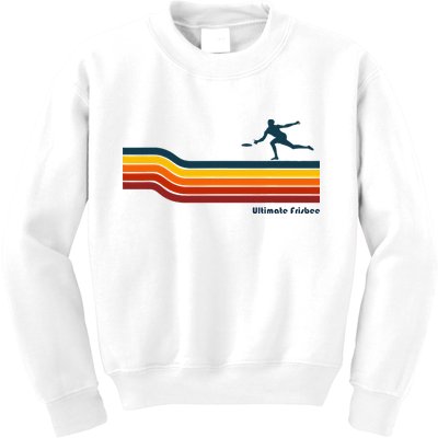 Ultimate Frisbee Retro Color Lines Kids Sweatshirt